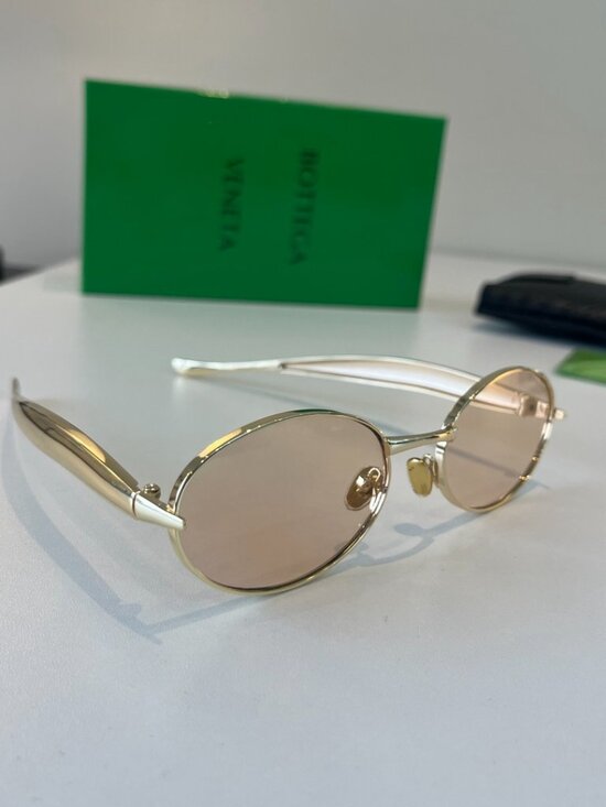 Bottega Veneta New Metal Thin Frame Sunglasses Light Brown Lens main image 5